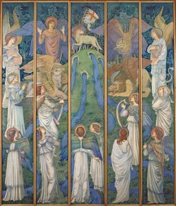 Paradiset, med tillbedjan av det heliga lammet, ca 1875-80 av Edward Burne Jones