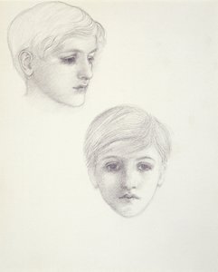 Studier av konstnärens son, Philip, som ung pojke, ca 1875, ca 1875 av Edward Burne-Jones