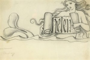 Studie för Helen, ca 1880 av Edward Burne Jones