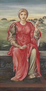 Studie för "The Hours" (blandade media på gessoed panel) av Edward Burne Jones