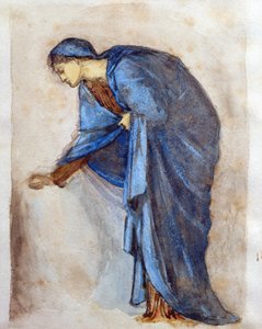 Studera för en figur av Jungfrun (wc) av Edward Burne Jones