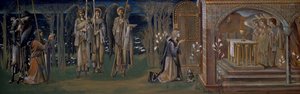 Studie för gobelängen "The Atainment of the Holy Graal", c.1894 av Edward Burne Jones