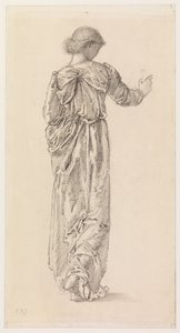 Studie av en draperad kvinnofigur för "The Garland Weavers", 1866 av Edward Burne Jones