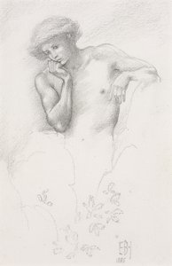 Studie einer Hügel-Fee für "Arthur in Avalon", 1885 von Edward Burne Jones