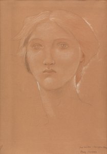 Studie av chefen för Margaret Burne-Jones för "King Cophetua and the Beggar Maid" (krita på papper) av Edward Coley Burne Jones