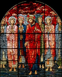 The Ascension Window, detalj, 1885 (målat glas) av Edward Burne Jones