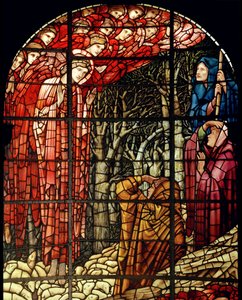 The Nativity Window, detalj, The Shepherds, 1888 (målat glas) av Edward Burne Jones