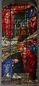 Födelse och bebådelse till herdarna, 1885-1897 (målat glas) av Edward Burne-Jones