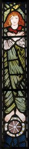Det nya Jerusalem, ängel, detalj, 1862-3 (målat glas) av Edward Burne Jones