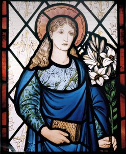 Jungfru Maria, 1882 (målat glas) av Edward Burne Jones