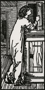 Psyche ser in i skåpet, 1866 av Edward Coley after Burne Jones