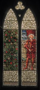 Wilden, All Saints, Morris & Co., Edward Burne-Jones, John Henry Dearle (1859-1932), Foliage & Joshua, 1902-1914, Louisa, Alfred, The Baldwins, premiärminister, metodist, Worcestershire, Arts & Crafts av Edward Coley and Dearle Burne Jones