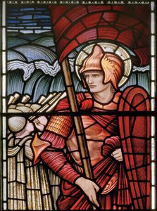 Wilden, All Saints, Morris & Co., Edward Burne-Jones, John Henry Dearle (1859-1932), Joshua, detalj, 1902-1914, Louisa, Alfred, The Baldwins, premiärminister, metodist, Worcestershire, Arts & Crafts, av Edward Coley and Dearle Burne Jones