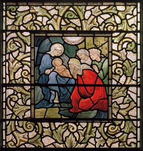 Wilden, All Saints, Morris & Co., Edward Burne-Jones, John Henry Dearle (1859-1932), The Adoration of the Magi, 1902-1914, Louisa, Alfred, The Baldwins, Premiärminister, Methodist, Worcestershire, Arts av Edward Coley and Dearle Burne Jones