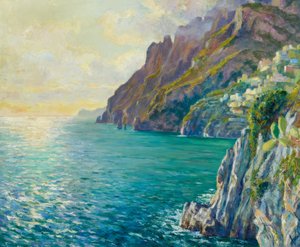Kvällsstämning Positano av Edward Cucuel