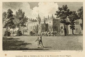 Strawberry Hill, Twickenham, London, säte för den ärade Horace Walpole av Edward Dayes