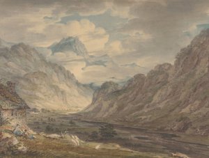 Honister-passet från Gatesgarth Farm, Gatesgarthdale, Lake District, 1789-1804. av Edward Dayes