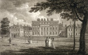 Vy över Buckingham House, graverad av W. Knight, publicerad 1799