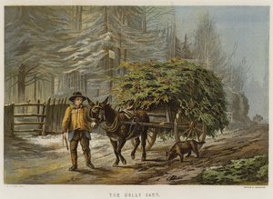 The Holly Cart (chromolitho) av Edward Duncan