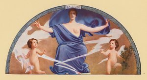 Kalliope, den episka poesins och vältalighetens musa (färglitografi) av Edward Emerson Simmons