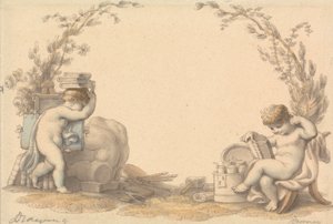 Allegori över teckning av Edward Francis Burney