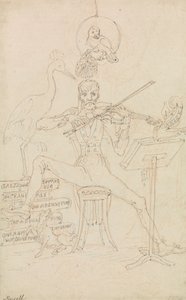 Karikatyr självporträtt av Edward Francis Burney