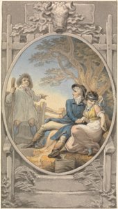 Design i färg för en bokskylt av Edward Francis Burney