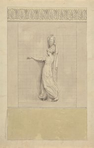 Kvinnlig figur som bär vattenkanna på huvudet av Edward Francis Burney