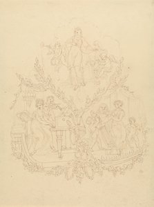 Kvinnliga figurer och Putti som spelar musikinstrument av Edward Francis Burney