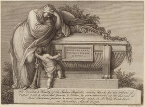 Sir Joshua Reynolds begravningsbiljett av Edward Francis Burney