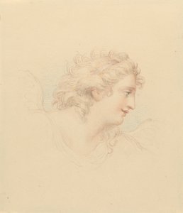 Profilstudie av kvinnligt huvud av Edward Francis Burney