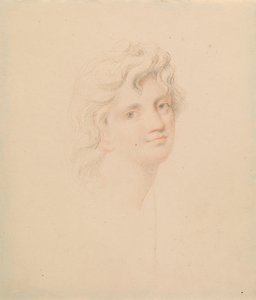 Studie av kvinnligt huvud av Edward Francis Burney