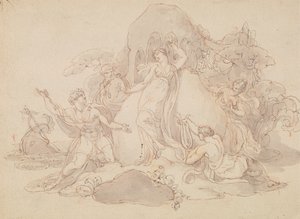 Telemachus och mentor landar på ön Calypso av Edward Francis Burney