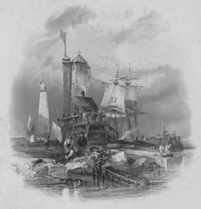 Sunderland: fyren på södra piren, 1836