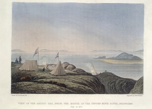 Utsikt över det arktiska havet, från mynningen av Coppermine River, midnatt den 20 juli