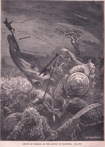 Harolds död i slaget vid Hastings 1066 e.Kr av Edward Frederick Brewtnall