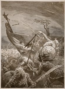 Death of Harold at the Battle of Hastings, illustration från "Cassell