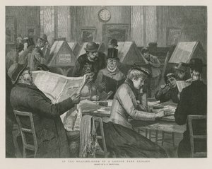 I läsesalen på ett gratisbibliotek i London