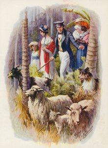 Illustration till Masterman Ready av Captain Marryat (färglitografi) av Edward Frederick Skinner