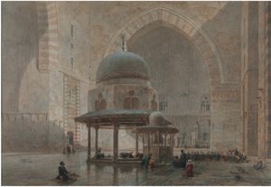 Interiör av moskén-Madrassa av Sultan Hassan i Kairo