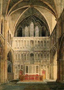 Interiör av St. Saviour, Southwark, tittar mot altaret