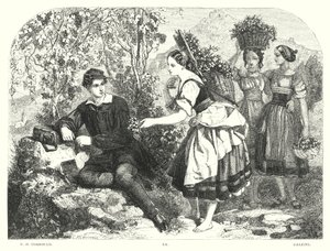 Lord Byrons barn Harold, Canto III, Strof 55 (gravyr) av Edward Henry (after) Corbould