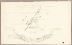 Fågelperspektiv av det planerade monumentet av Edward Henry Corbould