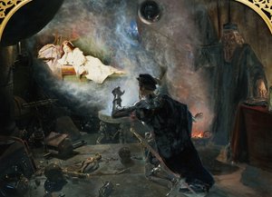 The Earl of Surrey "Beholding the Fayre Geraldine in the Mirror", 1853