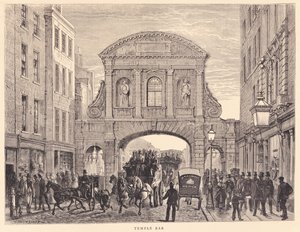 Temple Bar i Fleet Street, ca 1870