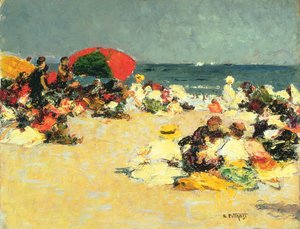 På stranden