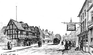Shakespeares födelseplats, Stratford-upon-Avon, Warwickshire, 1885.
