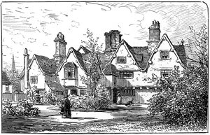 Dr John Halls hus, Stratford-upon-Avon, Warwickshire, 1885.