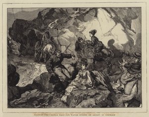 Holiday Sketches, ett stopp för vatten under en bestigning av Snowdon av Edward John Gregory