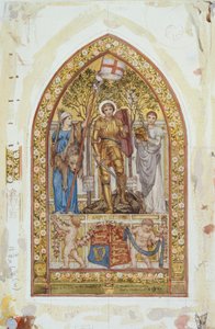 "Design för St George Mosaic with Marginal studies", 1869 av Edward John Poynter